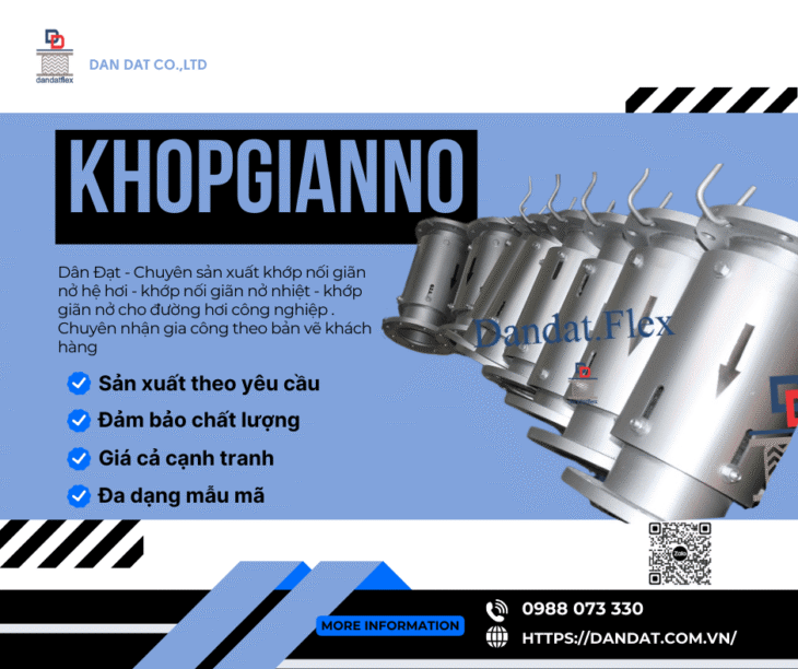 Khớp Nối Giãn Nở Nhiệt Inox – Khớp giãn nở inox nối bích, Khớp co giãn bằng vải