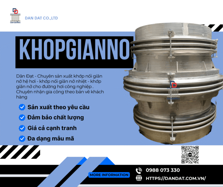 Khớp Nối Giãn Nở Nhiệt Inox – Khớp giãn nở inox nối bích, Khớp co giãn bằng vải