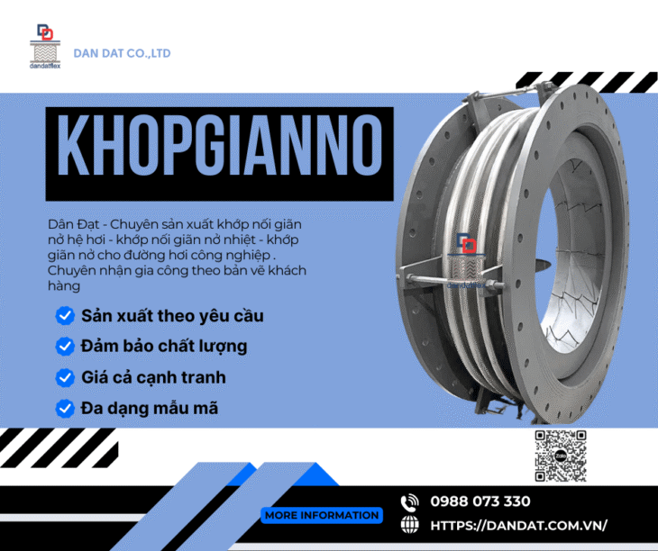Khớp Nối Giãn Nở Nhiệt Inox – Khớp giãn nở inox nối bích, Khớp co giãn bằng vải