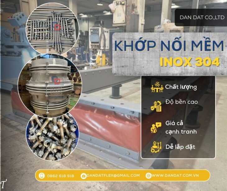 Khớp nối mềm chống rung, khớp nối chống rung nối ren, khớp nối mềm nối bích chịu nhiệt