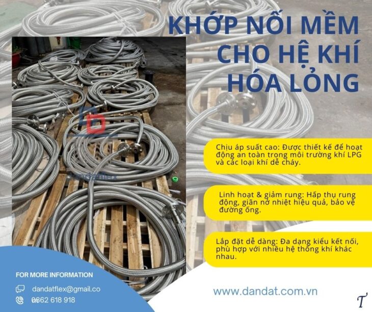 Khớp nối mềm nối bích chịu nhiệt, khớp nối kim loại nối ren, khớp nối mềm nối bích 316, khopnoimem