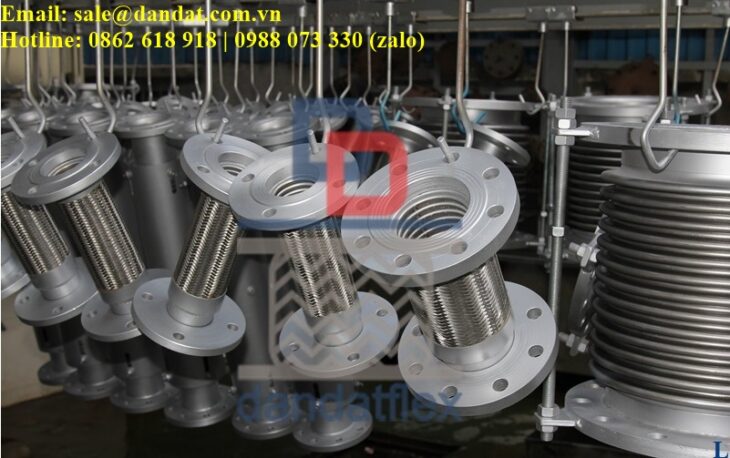 Khớp nối inox chống rung mặt bích, khớp nối mềm inox nối bích, khớp giảm chấn, Khớp chống rung inox