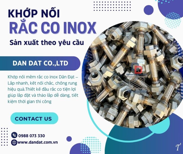 Khớp nối mềm nối bích chịu nhiệt, khớp nối kim loại nối ren, khớp nối mềm nối bích 316, khopnoimem