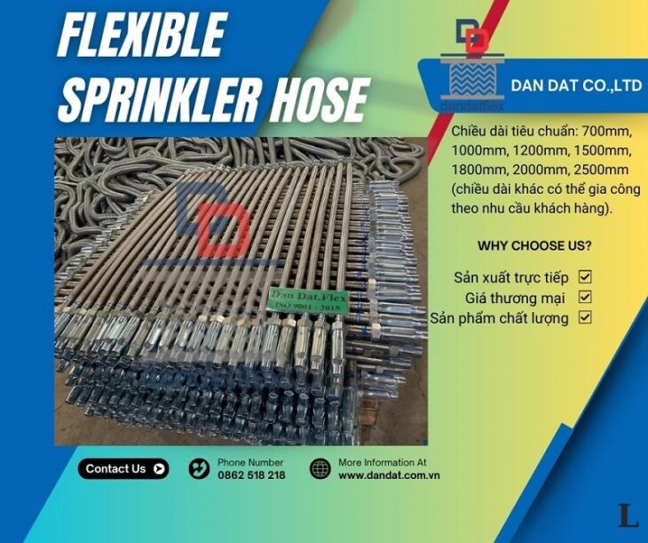 Ống cấp nước đầu phun, Khớp nối mềm PCCC, Ống mềm chữa cháy, Dây mềm cứu hỏa, Ống nối mềm chữa cháy
