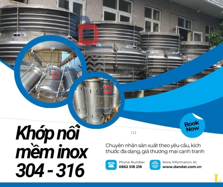 Khớp nối giãn nở, Khớp nối mềm inox, Khớp chống rung, Khớp nối mềm chống rung mặt bích, khopnoimem