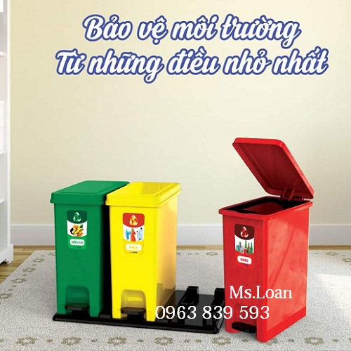 Thùng rác phân loại eco bộ 3 sử dụng văn phòng, trường học / 0963 839 593 Ms.Loan
