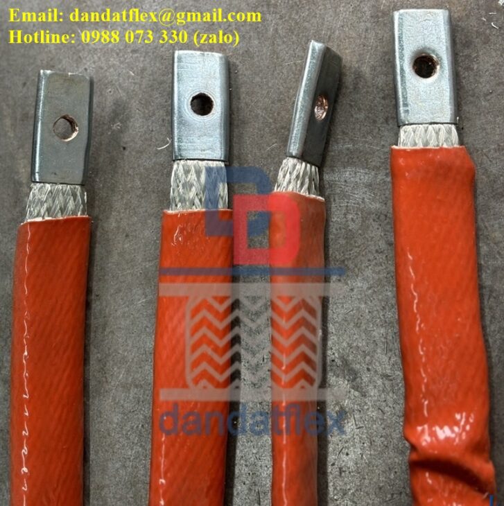 Dây tiếp địa máng cáp, Dây đồng bện mạ thiếc, Dây đồng mềm thang máng cáp tủ điện bấm cosse