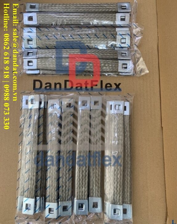 Dây tiếp địa máng cáp, Dây đồng bện mạ thiếc, Dây đồng mềm thang máng cáp tủ điện bấm cosse