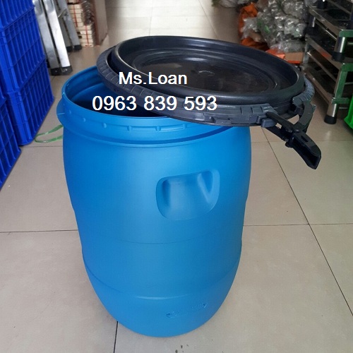 Thùng loại 50kg – thùng phi 50lit đai nhựa – thùng hóa chất 50L mới / 0963 839 593