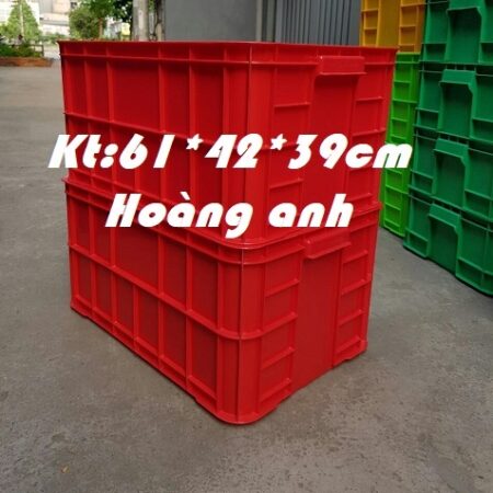 Thùng nhựa nguyên sinh màu xanh dương, địa chỉ bán thùng nhựa đặc, thùng cao 39