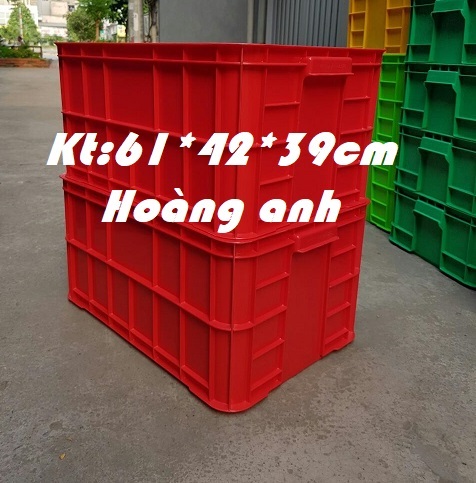 Thùng nhựa nguyên sinh màu xanh dương, địa chỉ bán thùng nhựa đặc, thùng cao 39
