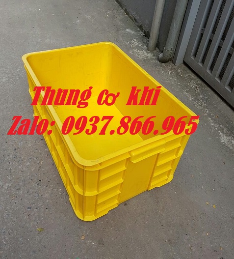 Thùng nhựa nguyên sinh màu xanh dương, địa chỉ bán thùng nhựa đặc, thùng cao 39