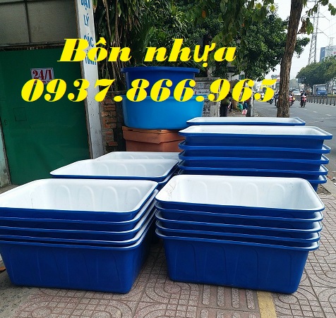Thùng nhựa dung tích 500l có 2 lớp, thùng dung tích lớn, thùng nhựa vuông 2 lớp
