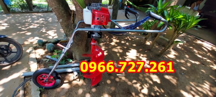 Máy khoan đất khoan lỗ trồng cây có khung xe đẩy Mitsubishi TB43 tại An Giang