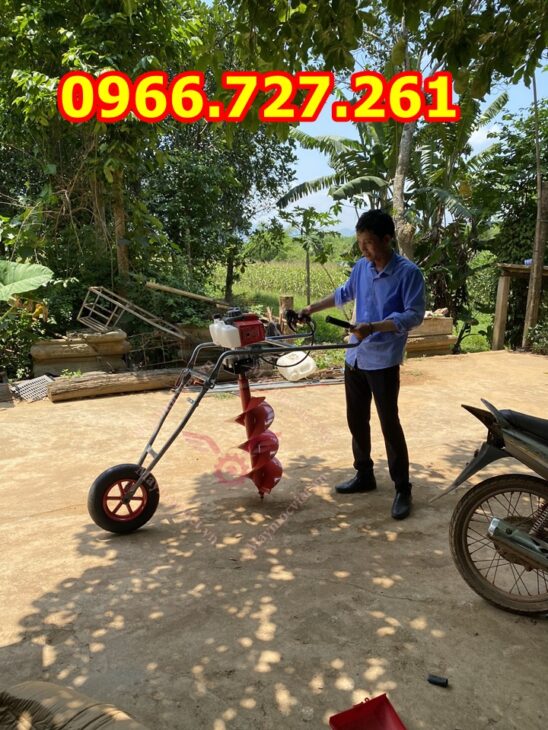 Máy khoan đất khoan lỗ trồng cây có khung xe đẩy Mitsubishi TB43 tại An Giang