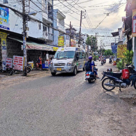 BÁN MẶT TIỀN KINH DOANH ĐÔNG HƯNG THUẬN 9 – QUẬN 12- NGANG 4m4 – 4 TẦNG BTCT- 90M2 – CHỈ 5,95 TỶ