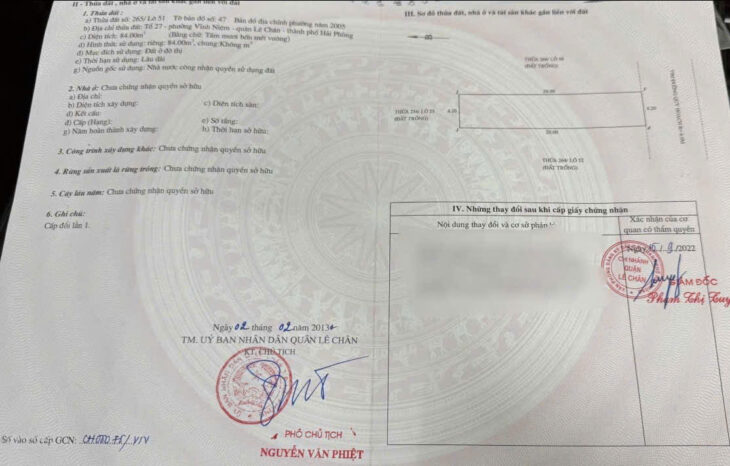 Bán đất Khu 4 Vĩnh Niệm, cạnh VinMec, 84m, tuyến 2, Giá 5 tỉ