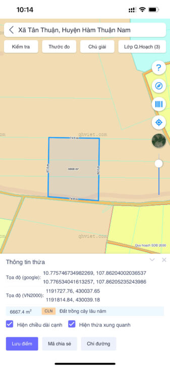 Chỉ 270 triệu/ sào đất Tân Thuận – Hàm Thuận Nam đường xe hơi gần Nguyễn MInh Châu