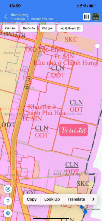 Đất TP Bến Cát ,ngay Visip2 ,Sát đường DT 741 full ODT,Giá thơm.