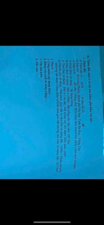 CHỦ BÁN ĐẤT MẶT TIỀN ĐƯỜNG SỐ 7, XÃ LONG PHƯỚC, TP. BÀ RỊA