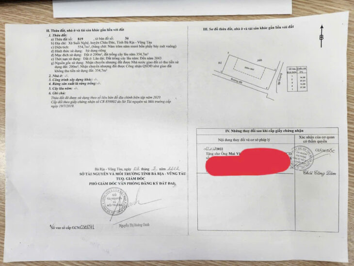 Bán đất chính chủ gởi suối nghệ, thửa 819 bản đồ 38 . 554m 200 thổ cư,