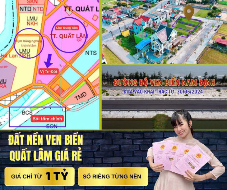 Em cần bán lô đất 90m2 thị trấn quất lâm nhỉnh 1 tỷ