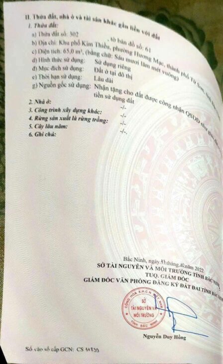 ???? GIẢM SỐC 1 TỶ – Lô Đất Gần UBND Hương Mạc, 65m² Chỉ Còn 2 Tỷ 100!