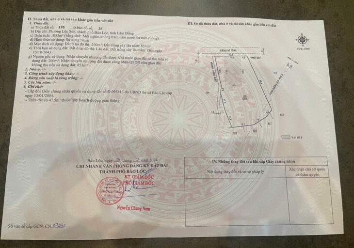 Chính Chủ Bán Đất 2 Mặt Tiền Đường Bê Tông Tại Phường Lộc Sơn , TP.Bảo lộc, Tỉnh Lâm Đồng