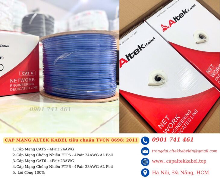 Cáp mạng Altek Kabel Cat6 chuẩn TCVN 8698:2011