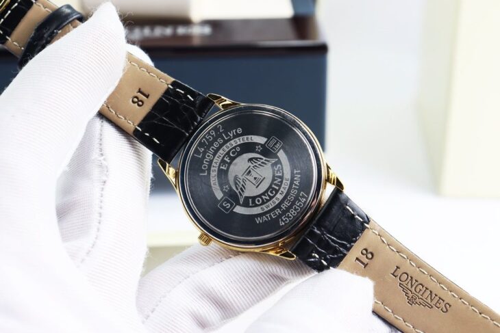 ĐH Nam : Longines Lyre dây da Demi Vàng, mặt trắng, cọc số giờ La Mã siêu đẹp, Fullbox..