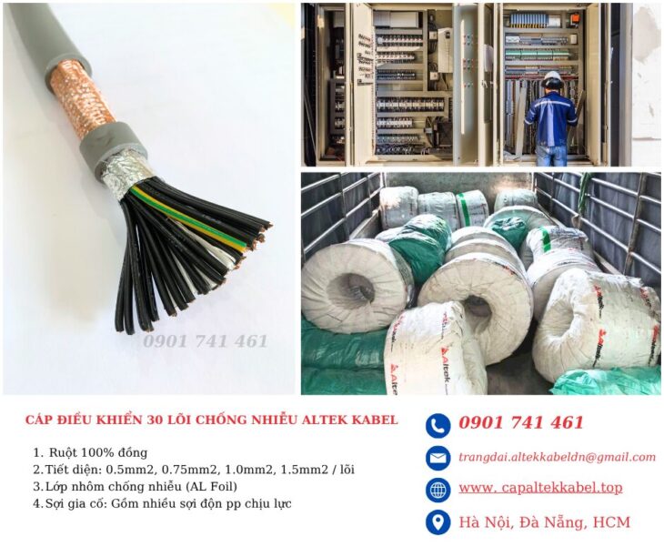 Ứng dụng thực tế cáp điều khiển 30 lõi Altek Kabel