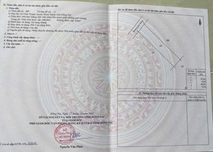 SỐC ! ĐẤT NHƠN TRẠCH, GIÁ 5TỶ 60 TRIỆU, 440M² FULL THỔ CƯ, MẶT TIỀN ĐƯỜNG Ô TÔ, CÓ SỔ HỒNG RIÊNG.