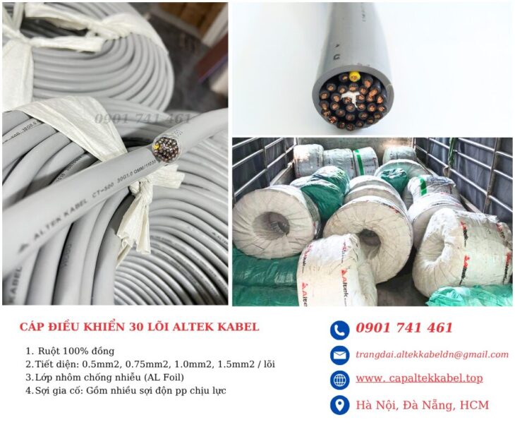 Ứng dụng thực tế cáp điều khiển 30 lõi Altek Kabel