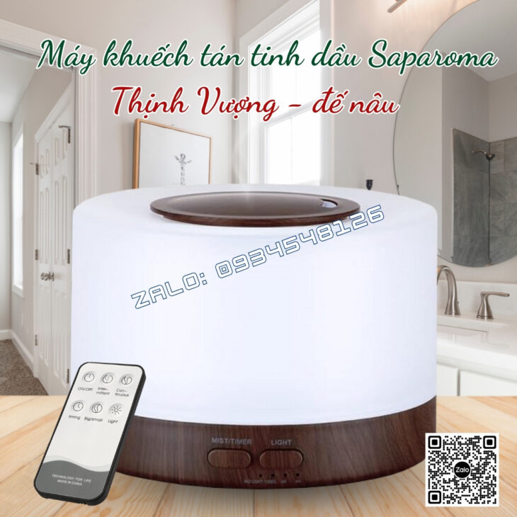 MÁY XÔNG TINH DẦU CAO CẤP SAPAROMA, PHUN SƯƠNG, THƠM PHÒNG, THƯ GIÃN, HỖ TRỢ KHỬ MÙI, XUA ĐUỔI MUỖI
