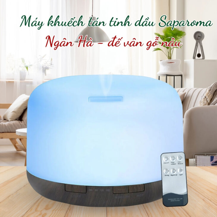 MÁY XÔNG TINH DẦU CAO CẤP SAPAROMA, PHUN SƯƠNG, THƠM PHÒNG, THƯ GIÃN, HỖ TRỢ KHỬ MÙI, XUA ĐUỔI MUỖI