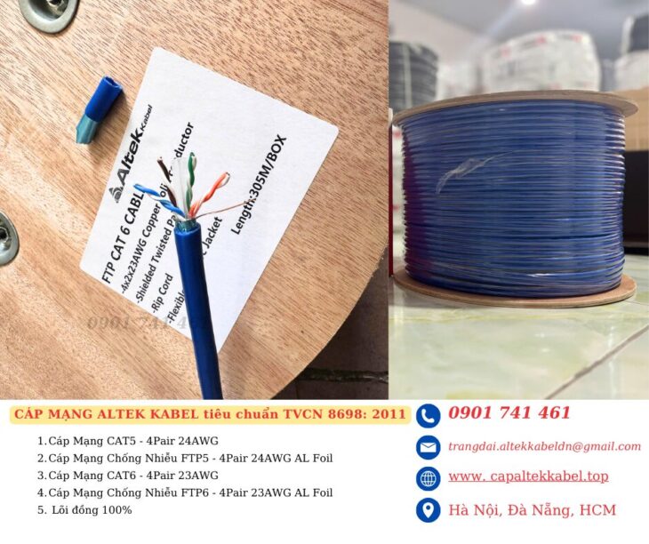 Cáp mạng Altek Kabel Cat6 chuẩn TCVN 8698:2011