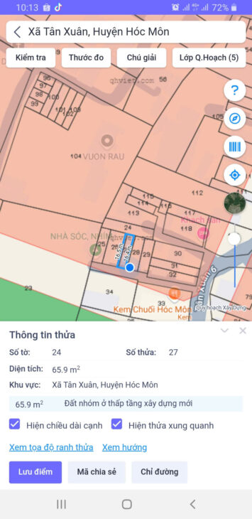 ĐẤT THỔ CƯ TÂN XUÂN, HÓC MÔN – 65M2 THỔ CƯ, HXH – GIÁ RẺ 2.85 TỶ.