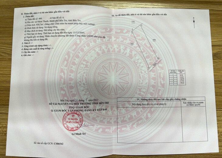 Bán Đất CNL Chính Chủ Tại Xã Nhơn Thạnh, Thành Phố Bến Tre, Bến Tre.