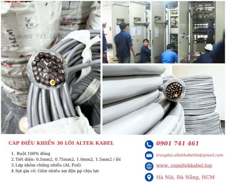 Ứng dụng thực tế cáp điều khiển 30 lõi Altek Kabel