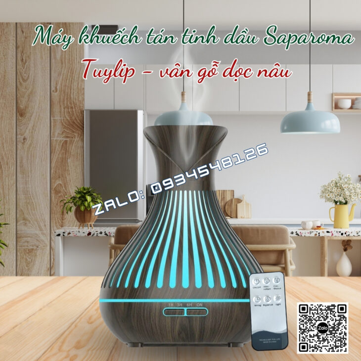 MÁY XÔNG TINH DẦU PHUN SƯƠNG SAPAROMA 550ml, THƠM PHÒNG, THƯ GIÃN, HỖ TRỢ KHỬ MÙI, XUA ĐUỔI MUỖI