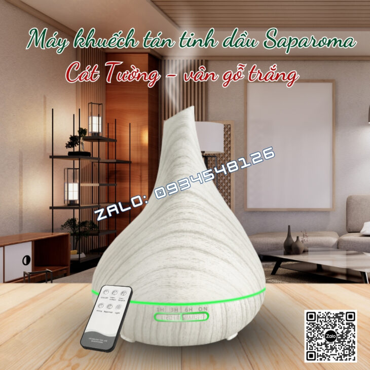 MÁY XÔNG TINH DẦU PHUN SƯƠNG SAPAROMA 550ml, THƠM PHÒNG, THƯ GIÃN, HỖ TRỢ KHỬ MÙI, XUA ĐUỔI MUỖI