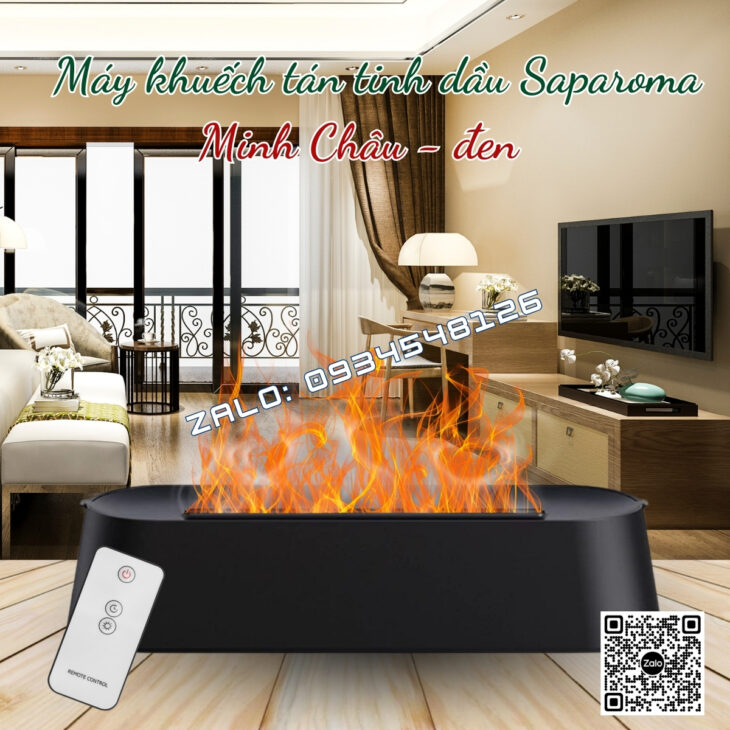 MÁY XÔNG TINH DẦU SAPAROMA, HIỆU ỨNG LỬA, THƠM PHÒNG, THƯ GIÃN, HỖ TRỢ KHỬ MÙI, XUA ĐUỔI MUỖI