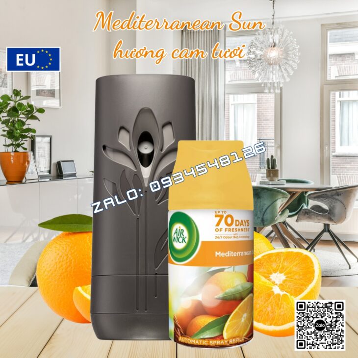 MÁY XỊT TINH DẦU THƠM PHÒNG TỰ ĐỘNG AIR WICK 250ml, HỖ TRỢ KHỬ MÙI, NHẬP KHẨU CHÂU ÂU CHÍNH HÃNG