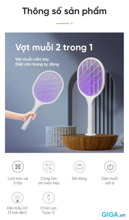 Vợt muỗi Lumias ESD-3500W , đèn UV BH 6TH