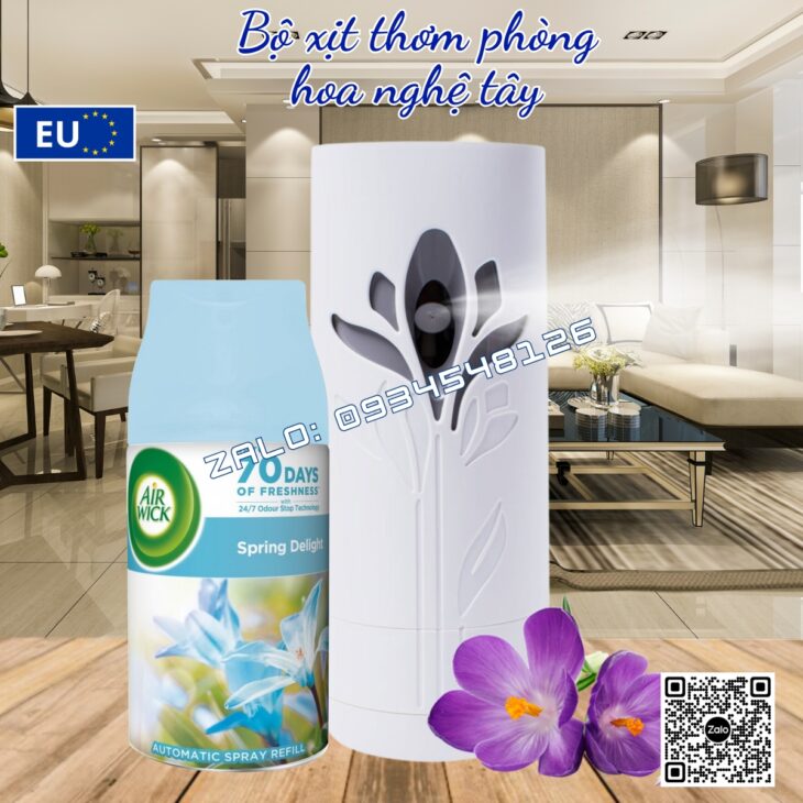 MÁY XỊT TINH DẦU THƠM PHÒNG TỰ ĐỘNG AIR WICK 250ml, HỖ TRỢ KHỬ MÙI, NHẬP KHẨU CHÂU ÂU CHÍNH HÃNG
