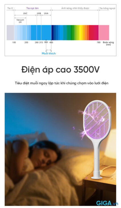 Vợt muỗi Lumias ESD-3500W , đèn UV BH 6TH