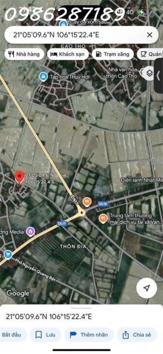 CẦN BÁN 6 LÔ ĐẤT TẠI BÙNG BÌNH DƯƠNG – GIA BÌNH – BẮC NINH GIÁ ĐẦU TƯ FO