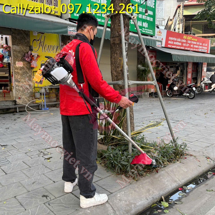Máy cắt cỏ vai chạy xăng 4 thì Cali CL35 đỏ giá rẻ