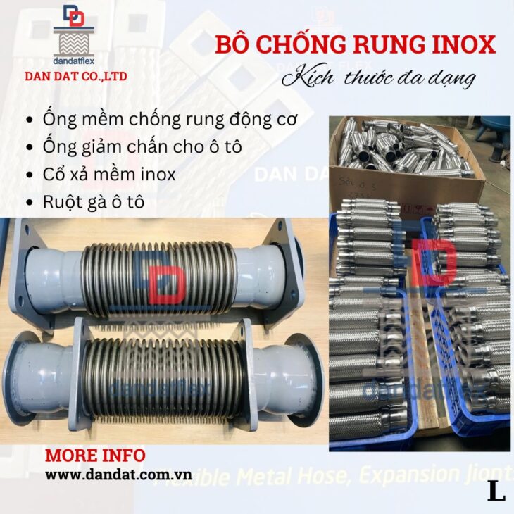 Khớp nối giãn nở inox, khớp nối mềm inox, ống mềm inox, khớp chống rung, khớp giãn nở inox 304