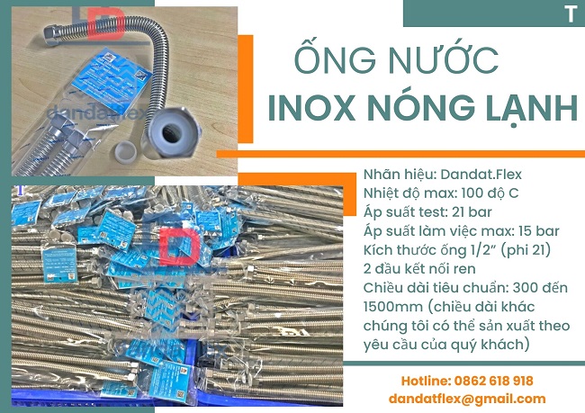 Dây mềm cấp nước nóng lạnh, dây inox cấp nước ren trong, dây cấp nước inox chịu nhiệt, daydannuoc